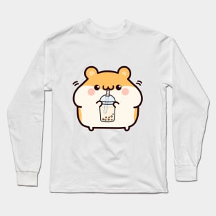 Boba Sippin Hamster! Long Sleeve T-Shirt